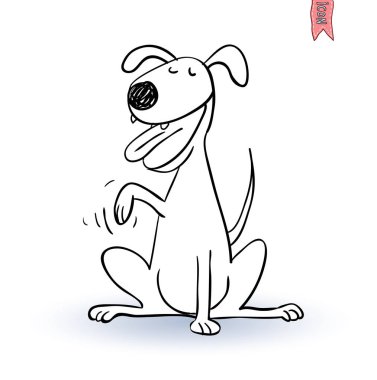 Köpek simgesi - vektör çizimi.