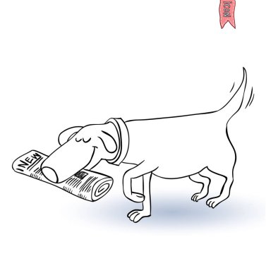 Köpek simgesi - vektör çizimi.