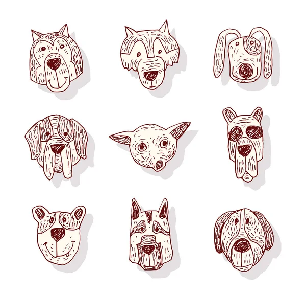 Колекційні значки собак - Векторні ілюстрації . — стоковий вектор