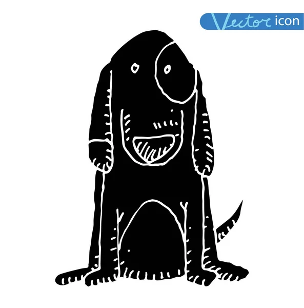 Perro icono - ilustración vectorial . — Vector de stock
