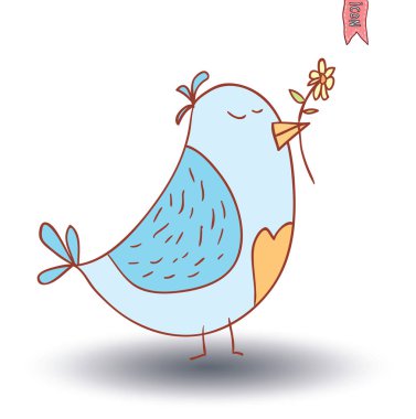 Kuş simgesi. vektör illüstrasyonu.