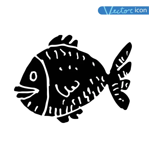 Icono de pescado, ilustración vectorial. — Archivo Imágenes Vectoriales