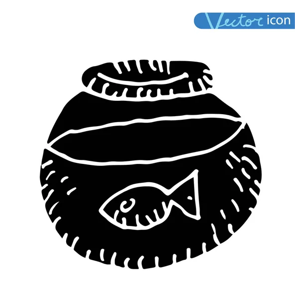 Icono de pescado, ilustración vectorial. — Archivo Imágenes Vectoriales