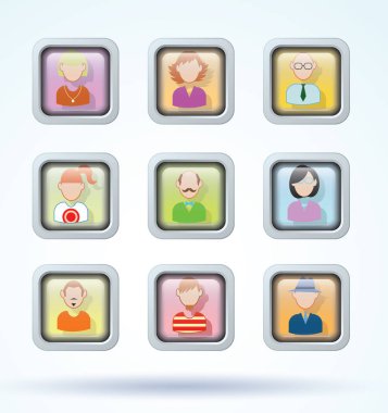 Basit avatar simgeleri seti, vektör.