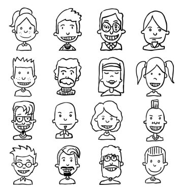 Basit avatar simgeleri seti, vektör.