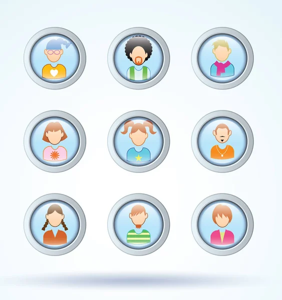 Basit avatar simgeleri seti, vektör.