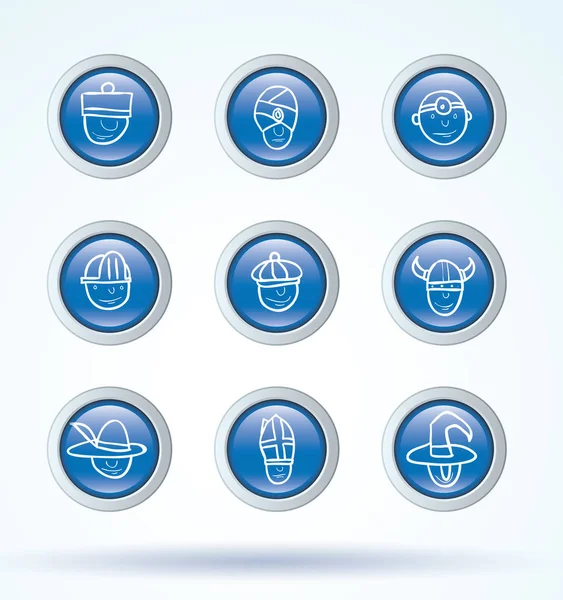 Simple avatar icons set, vector. — Stock Vector