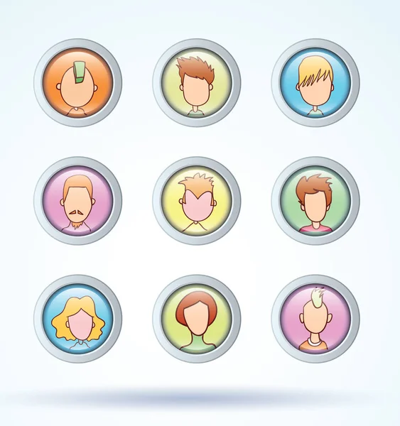 Basit avatar simgeleri seti, vektör.