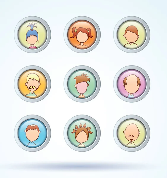 Conjunto de iconos avatar simple, vector . — Archivo Imágenes Vectoriales