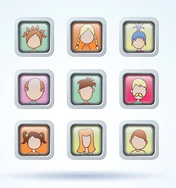 Conjunto de iconos avatar simple, vector . — Archivo Imágenes Vectoriales