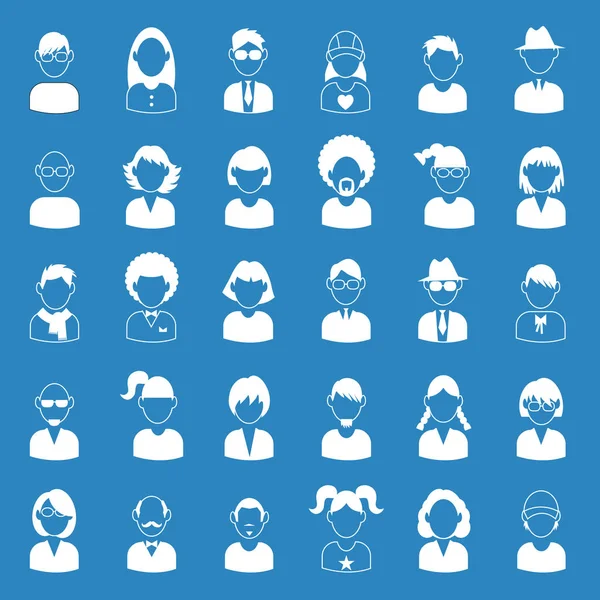 Conjunto de iconos avatar simple, vector . — Archivo Imágenes Vectoriales