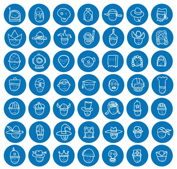 Conjunto de iconos avatar simple, vector . — Archivo Imágenes Vectoriales