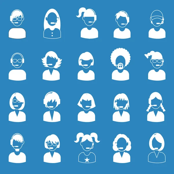 Conjunto de iconos avatar simple, vector . — Archivo Imágenes Vectoriales