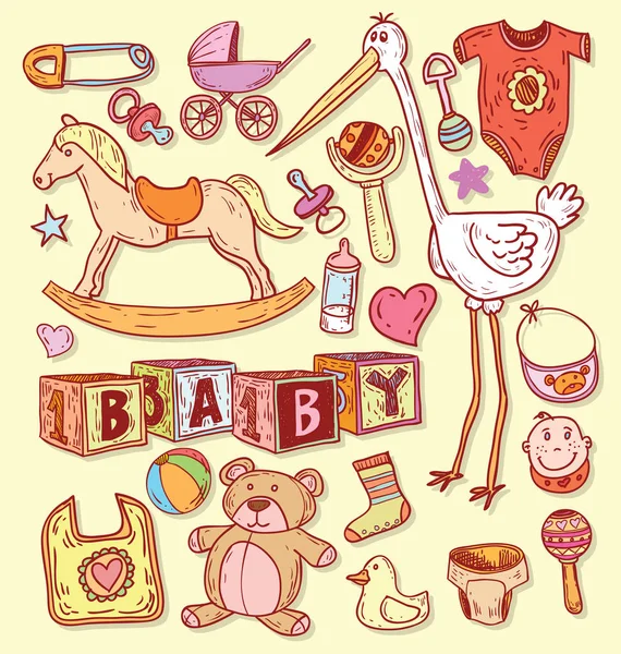 Baby ikoner, vektor illustration. — Stock vektor