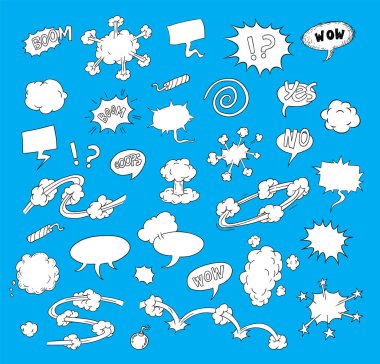 Konuşma baloncukları, vektör illüstrasyonu.