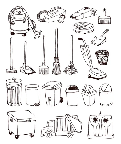 Conjunto de ícones de lixo, ilustração vetorial — Vetor de Stock