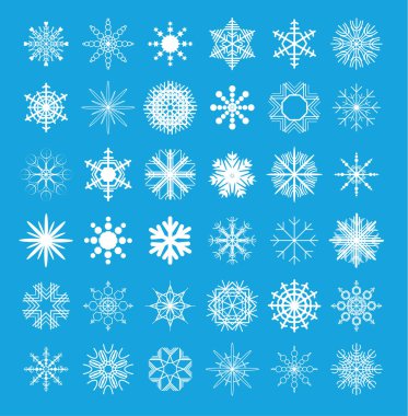 Kar tanesi koleksiyonu. vektör illüstrasyon.