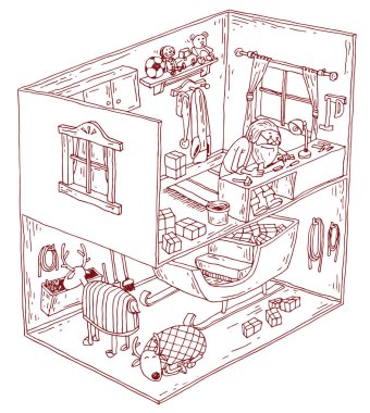  Noel Baba 'yı. vektör illüstrasyonu.