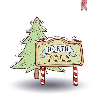 Yılbaşı ağacı. vektör illüstrasyonu.