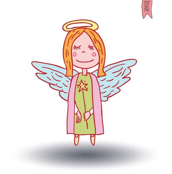 Fairies and angels doodle. vector illustration. — Stock Vector