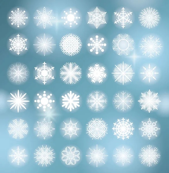 Snowflake collection. vector illustration. — Stock Vector