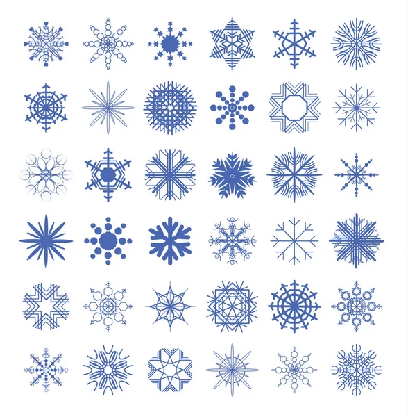 Colección de copos de nieve. ilustración vectorial . — Vector de stock