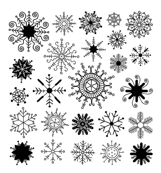 Schneeflocken sammeln. Vektorillustration. — Stockvektor