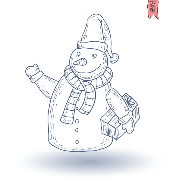 Snowman. vector illustration. — Stock Vector