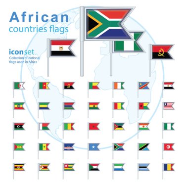 dünya Bayraklar simgesi, vektör illüstrasyon