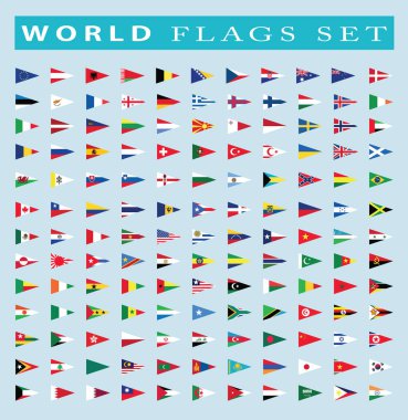 dünya Bayraklar simgesi, vektör illüstrasyon