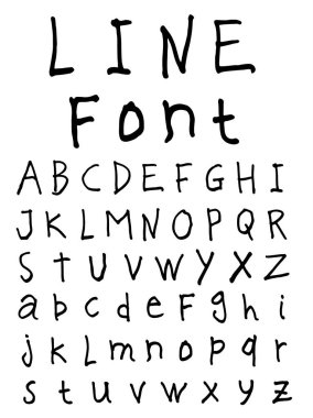 elle çizilmiş alfabe. vektör