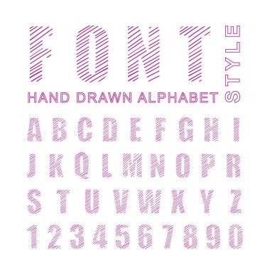 elle çizilmiş alfabe. vektör