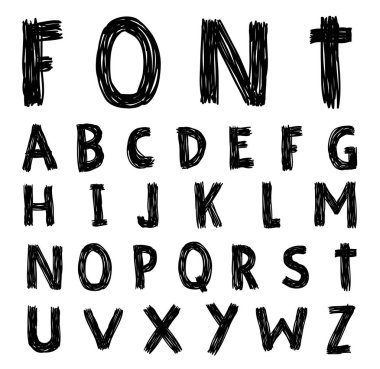 elle çizilmiş alfabe. vektör