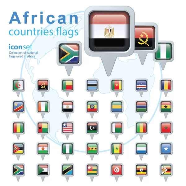 Wereld vlaggen pictogram, vector illustratie — Stockvector