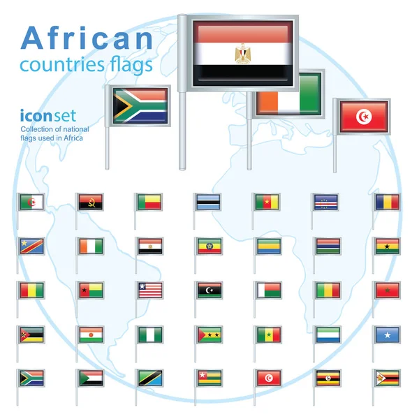 Παγκόσμιο εικονίδιο σημαίες, απεικόνιση διάνυσμα — Διανυσματικό Αρχείο