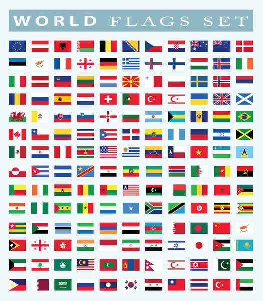 Значок мира Флаги, векторная иллюстрация
