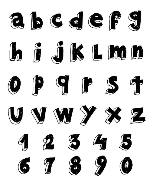 Handgezeichnetes Alphabet. Vektor — Stockvektor