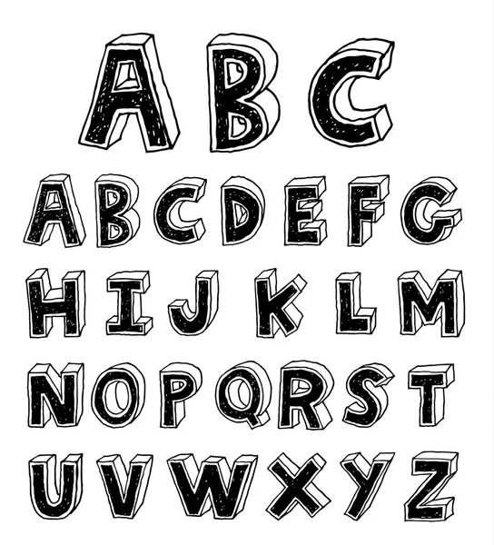 手描きのアルファベット。ベクトル — ストックベクタ