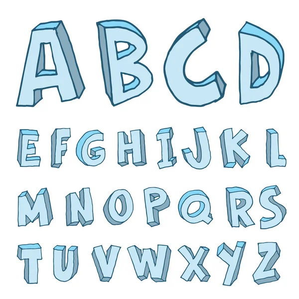 Hand getrokken alfabet. vector — Stockvector