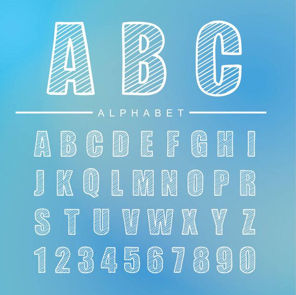 Hand drawn alphabet. vector