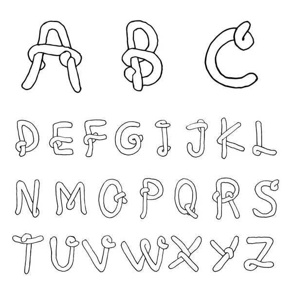 Hand drawn alphabet. vector — Stock Vector