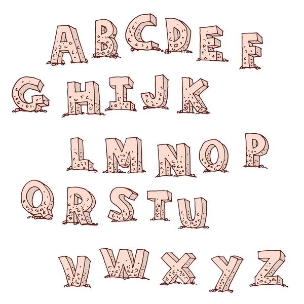 Handgezeichnetes Alphabet. Vektor — Stockvektor