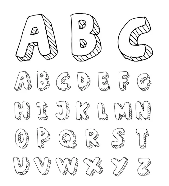 Alfabeto dibujado a mano. vector — Vector de stock