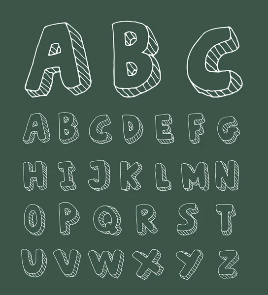 Hand drawn alphabet. vector — Stock Vector