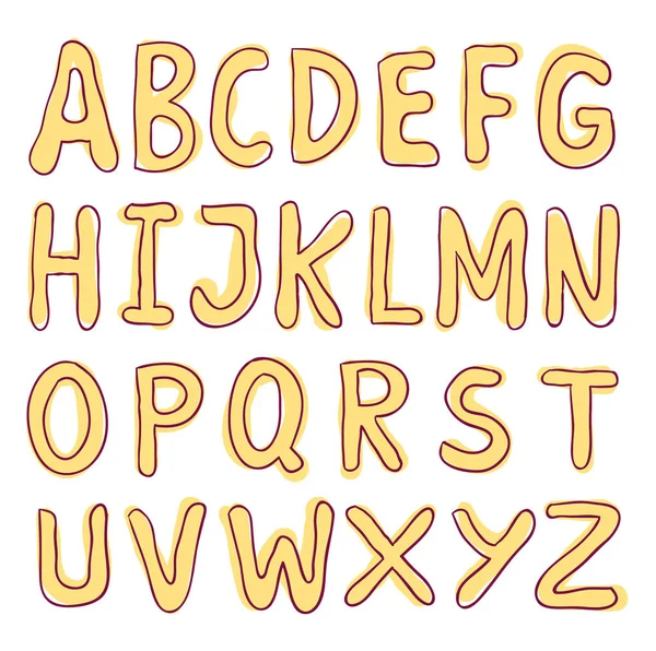 Handgezeichnetes Alphabet. Vektor — Stockvektor