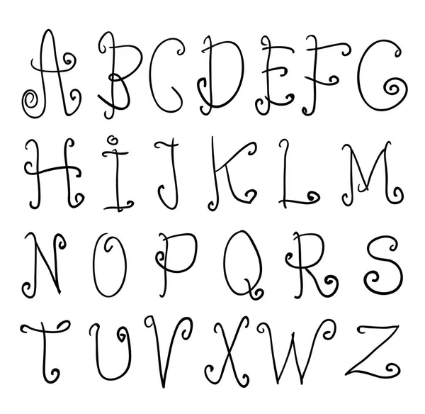 Handgezeichnetes Alphabet. Vektor — Stockvektor