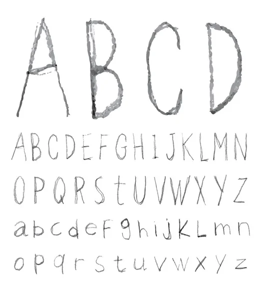 Hand drawn alphabet. vector — Stock Vector