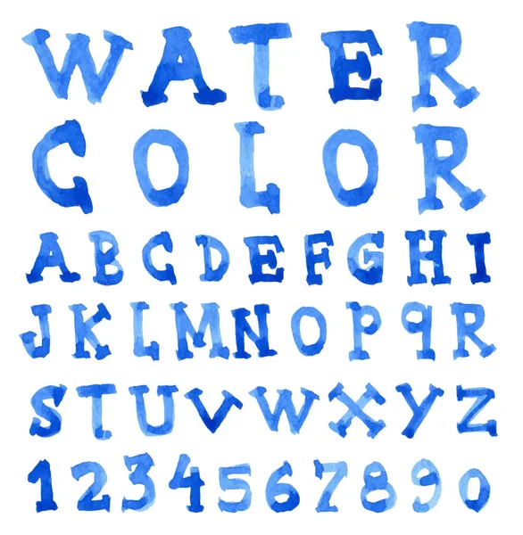 Watercolor Hand drawn alphabet. vector — Stock Vector