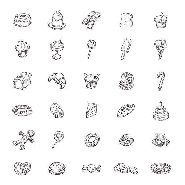 Groenten en fruit pictogramserie. vectorillustratie. — Stockvector