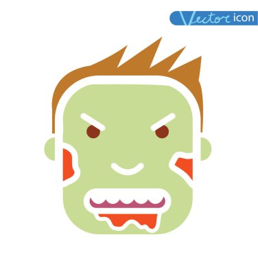 Zombi çizgi film karakter seti, vektör illüstrasyonu.